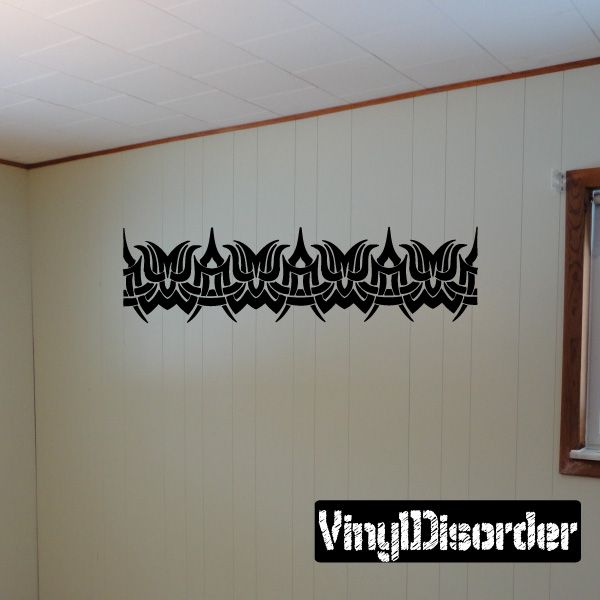 Tribal bracelet vinyl wall decal, black ornate border pattern