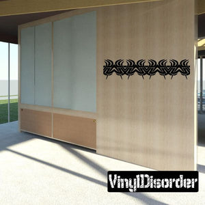Tribal band wall decal with black ornamental pattern strip, vinyl sticker for walls or cars