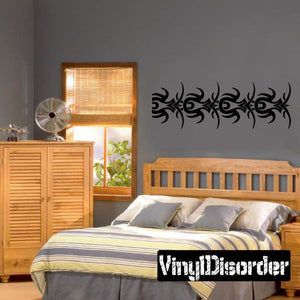 Tribal bracelet wall decal vinyl sticker, black ornamental scroll design