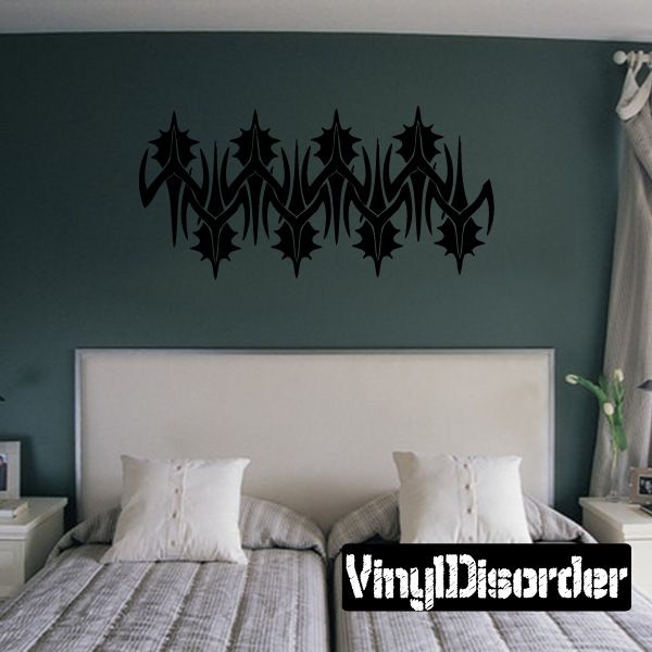 Tribal wall decal, black interlocking ornamental design strip