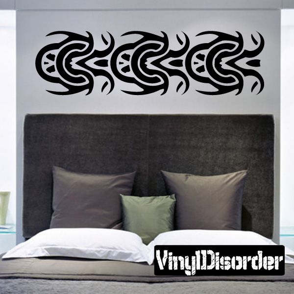Tribal wall decal with black swirling bracelet pattern