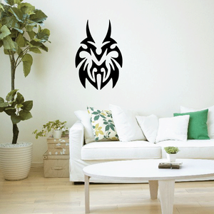 Tribal bug face mask decal, black tribal design