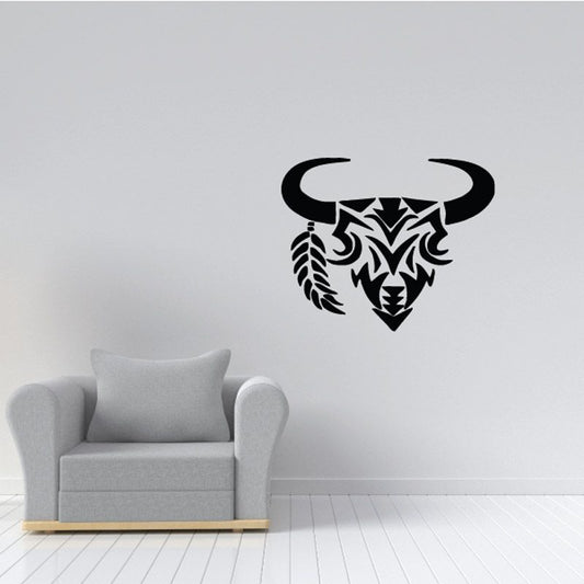 Image of Tribal Bull Head Decal