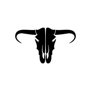Bull head tribal pinstripe car vinyl decal sticker in black