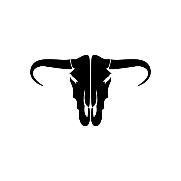 Bull head tribal pinstripe car vinyl decal sticker in black