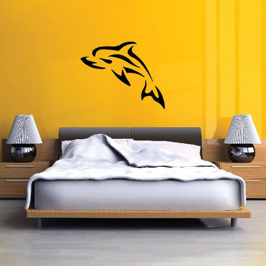 Image of Tribal Compact Dolphin Decal