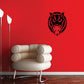 Tribal cougar head wall decal, black stylized graphic with sharp tribal lines