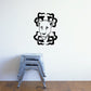 Tribal cougar head decal with black tribal cat face graphic
