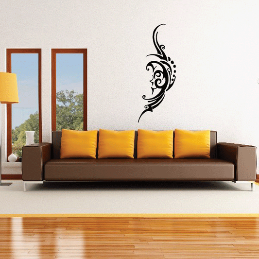 Image of Tribal Crescent Moon Face Decal