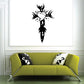 Tribal dagger cross wall decal with heart graphic and dripping accents