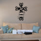 Tribal cross ribbon wall decal with black tribal knot design
