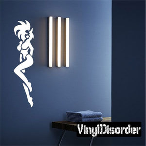 Tribal dancer wall decal, white silhouette