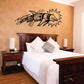 Tribal dolphin and sun decal with bold black tribal line art