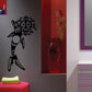Black tribal dolphin wall decal with sunburst accents