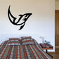 Tribal dolphin decal, black stylized dolphin silhouette
