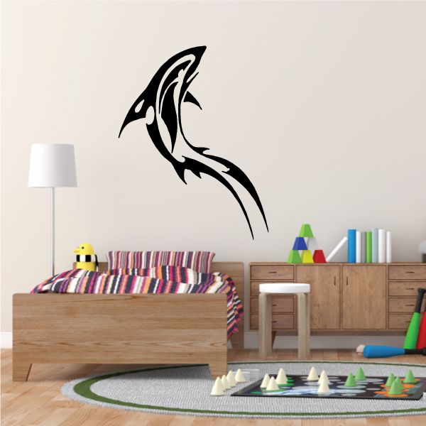 Image of Tribal Dolphin Swimming Up Decal