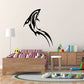 Tribal dolphin swimming up wall decal, black silhouette