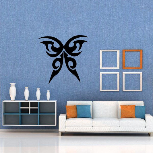 Image of Tribal Double Horn Seperated Butterfly Decal