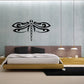 Tribal dragonfly wall decal with black ornate wings and antenna lines