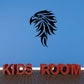 Tribal eagle decal with black and blue tribal head graphic