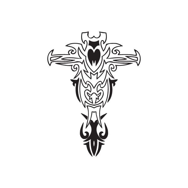 Image of Tribal Embellishment Cross Decal