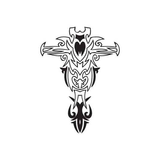 Image of Tribal Embellishment Cross Decal