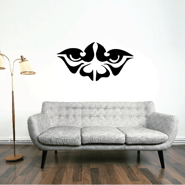 Tribal eyes decal with a black tribal eye face motif