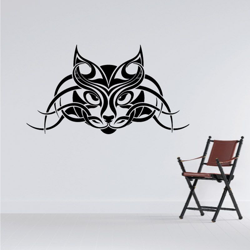 Image of Tribal Face Whisker Cat Decal