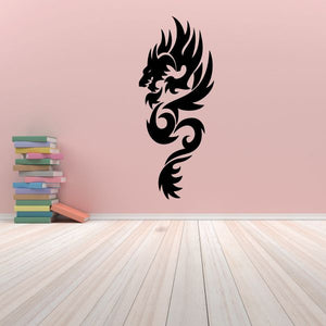 Tribal fire dragon decal with black flame-style dragon silhouette