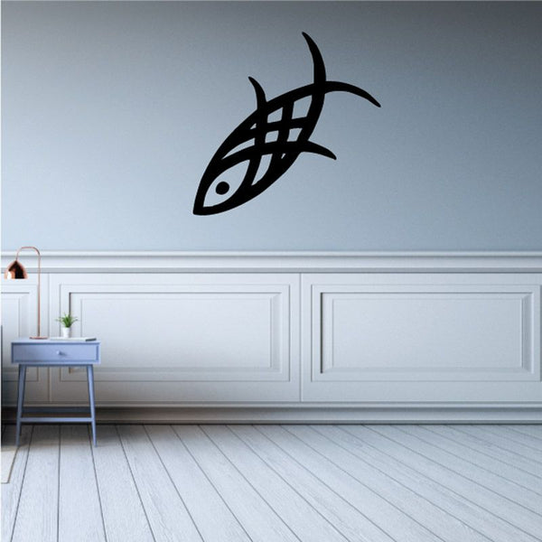 Black tribal fish wall decal vinyl sticker