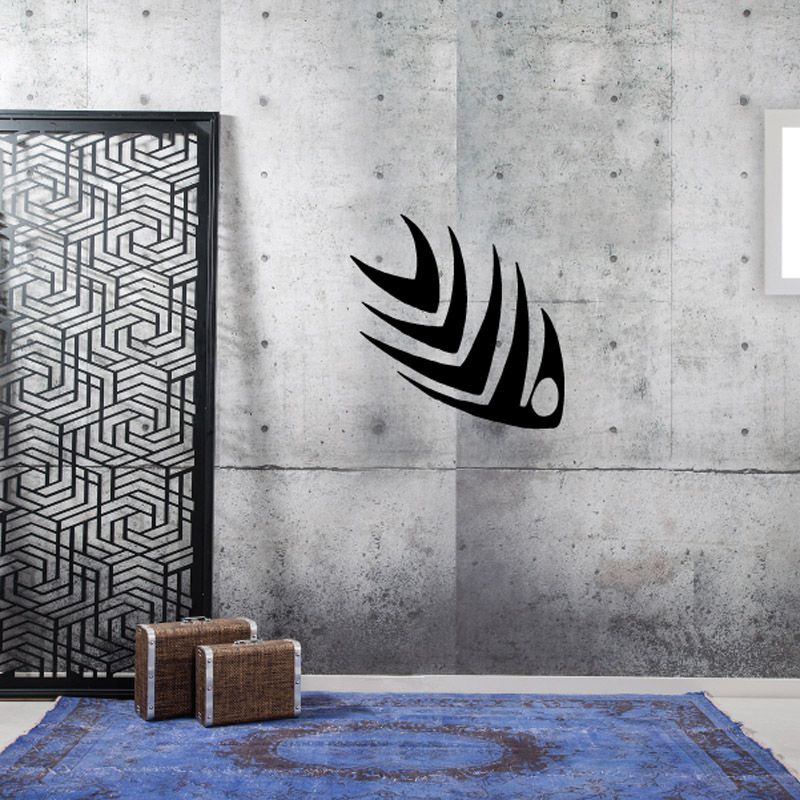 Black tribal fish wall decal vinyl