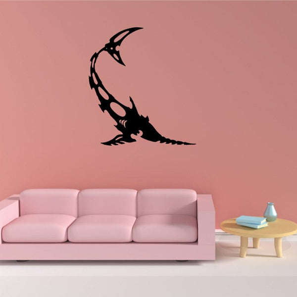 Tribal fish wall decal in black, tribal fish silhouette