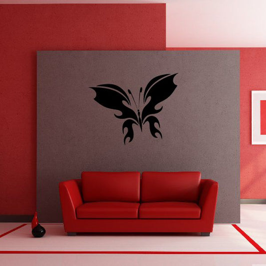 Image of Tribal Flame Winged Butterfly Silhoutte Decal