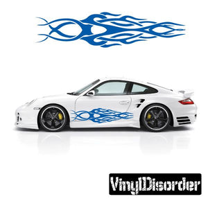 Blue tribal flame swirl vinyl wall decal