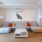 Black tribal eagle head wall decal with stylized feather design