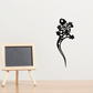 Tribal gecko wall decal, black stylized lizard silhouette