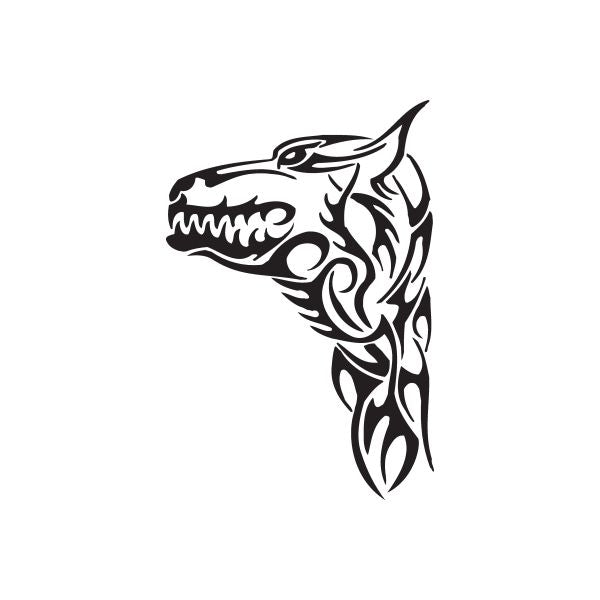 Image of Tribal Grimacing Wolf Head Decal