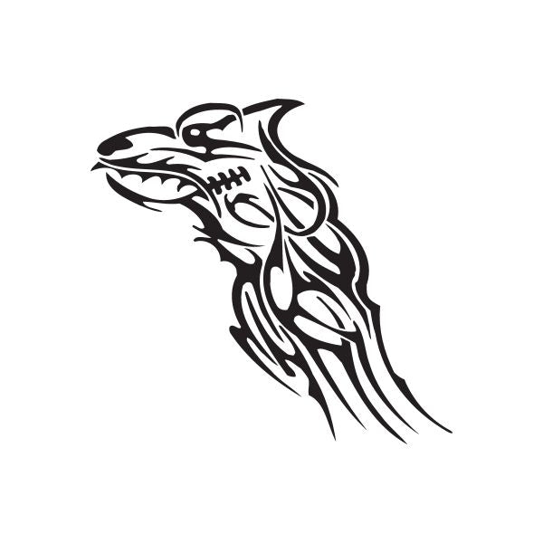 Image of Tribal Growling Wolf Head Decal