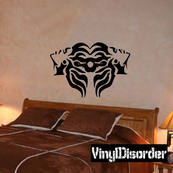 Tribal hair decal, black tribal face-and-hair graphic