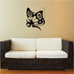 Tribal butterfly head decal, black stylized graphic with swirls