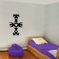 Black tribal heart cross wall decal with heart accents