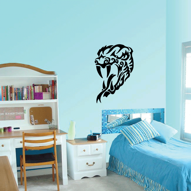 Image of Tribal Hissing Snake Head Decal