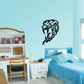 Tribal snake head wall decal, black stylized hissing design