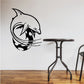 Black tribal dolphin and moon wall decal with wave lines