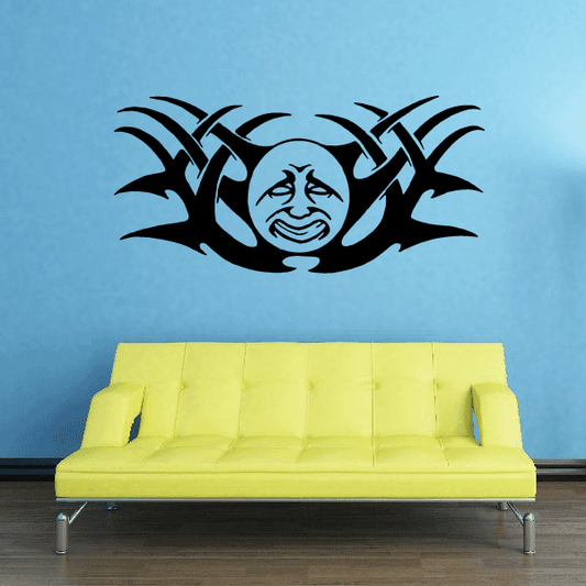 Image of Tribal moon Smiling Decal