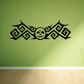 Tribal moon with fangs decal, black crescent skull face with tribal knot patterns