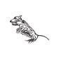 Tribal rat mouse decal with black ornamental line art