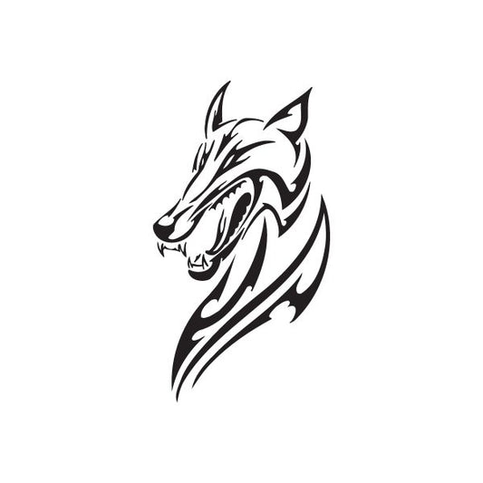 Image of Tribal Ominous Wolf Head Decal 