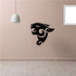 Black tribal panther head wall decal with swirling details