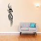 Tribal peacock head wall decal in black with stylized feathers